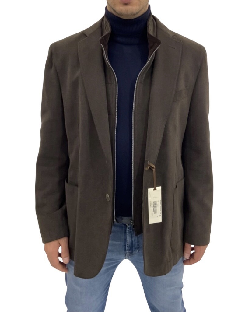 REPORTER Mens Jacket, Size 58 Moss Green Cotton Canvas with Chest, -50%.