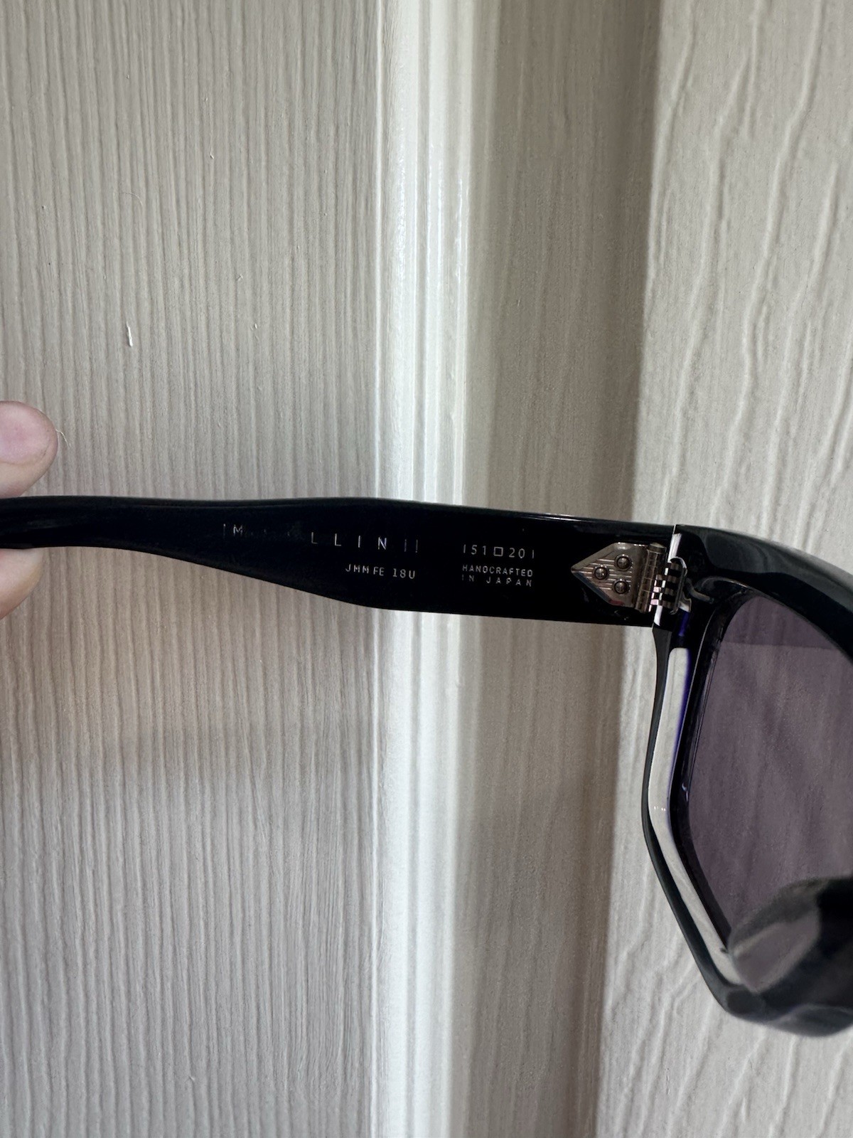 Jacques Marie Mage Molino Rectangle Sunglasses Black Acetate Tinted Gray UV400