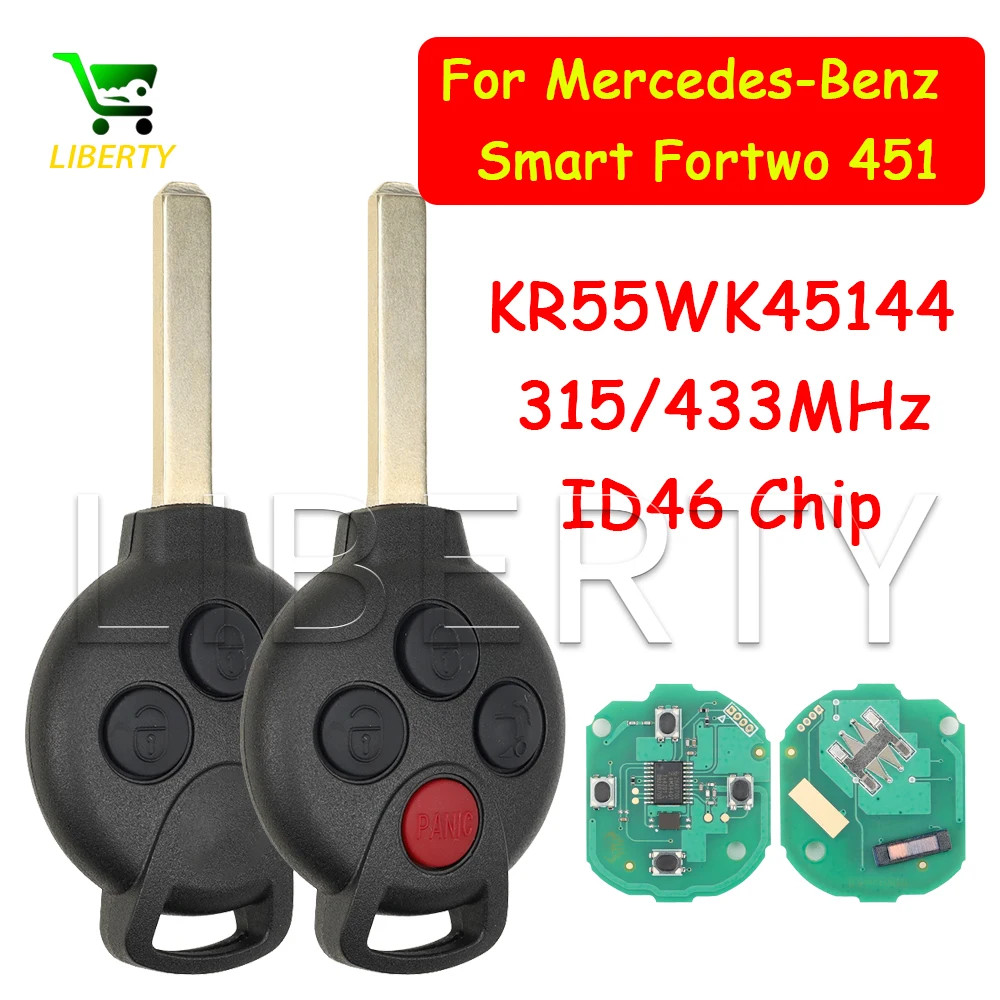 Liberty KR55WK45144 Smart Remote Control Card Key Fob for Merceds-Benz Fortwo