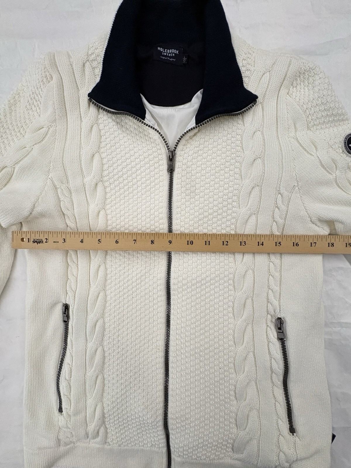 Holebrook Sweden Women’s Windproof Full Zip Sweater Jacket Organic Cotton Large