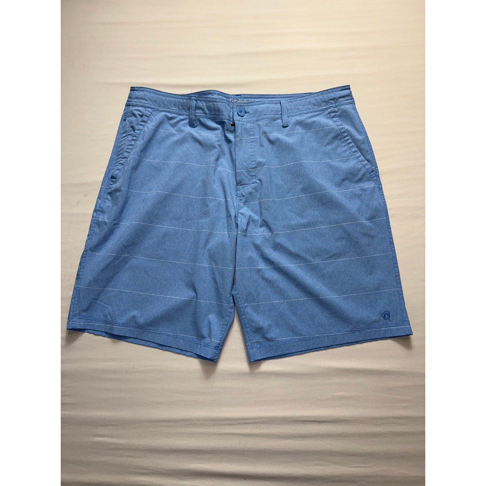 Hang Ten Mens Size 40 Blue Hybrid Board/Golf Shorts Stretch Quick Dry Pinstripe