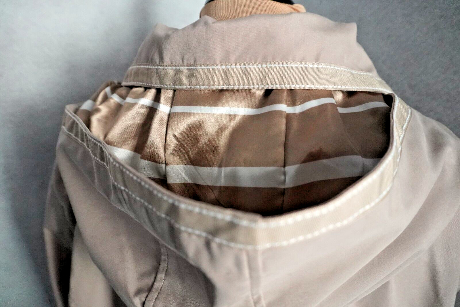 Dennis Basso Beige Zipper Front Hood Lined Water-Resistant Coat size 2X