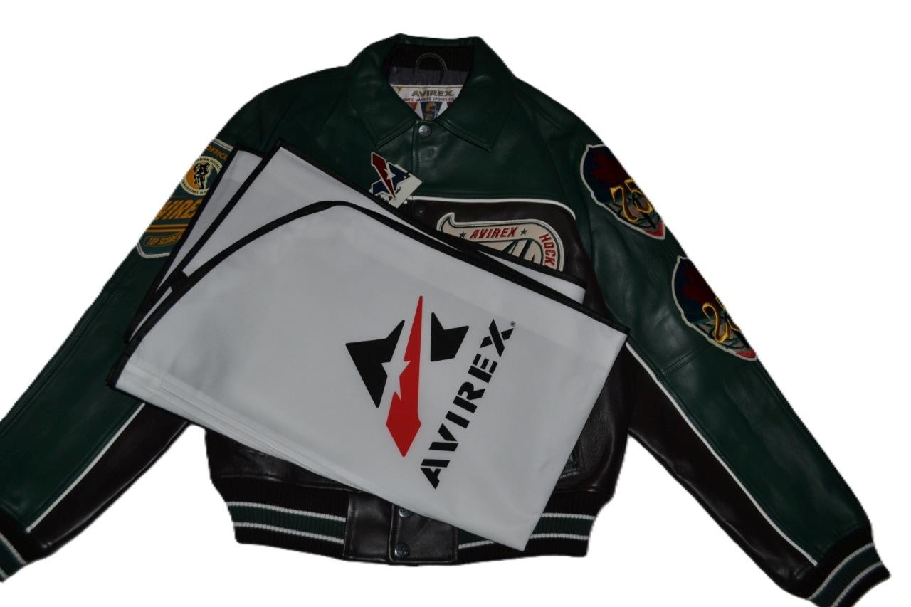 AUTHENTIC MENS AVIREX CANADIAN DIVISION JACKET BOMBER GREEN BROWN NEW ALL SIZES