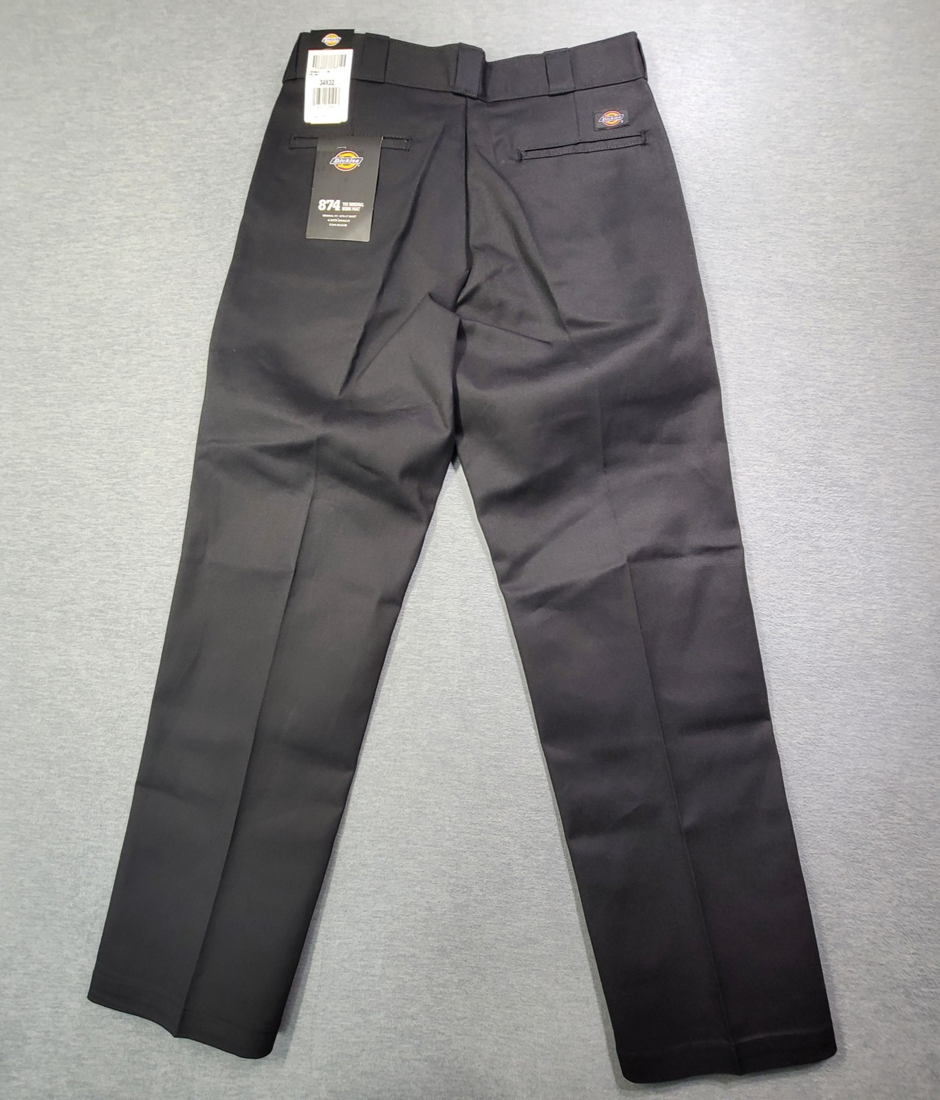Dickies Pants Mens 34×32 Black 874 Original Fit Work Pant Straight Leg Logo NWT
