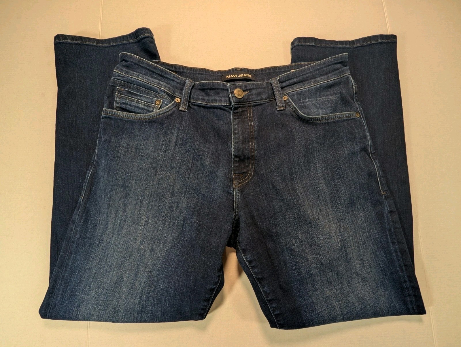 Mavi Zach Straight Leg Jeans Mens 34×30 Dark Indigo Stretch Denim Classic Fit