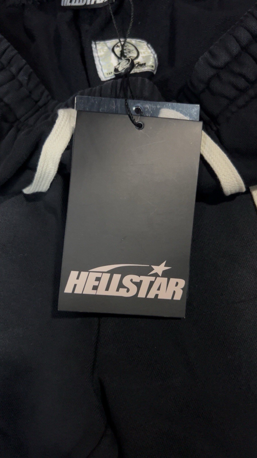 HELLSTAR Men’s Black Cotton Sweat Shorts Graphic Logo Print Drawstring XL