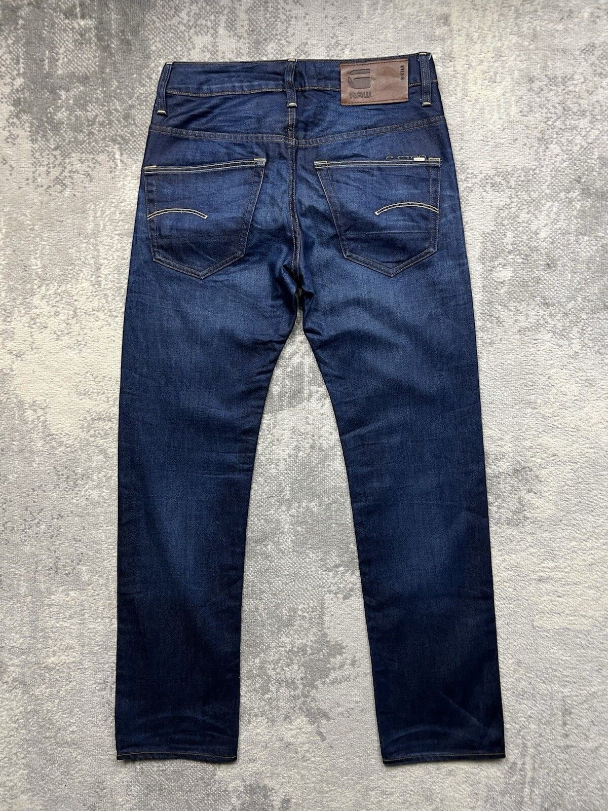 Men’s G-Star Raw 3301 Slim Straight Dark Blue Denim Jeans Size W29 X L32