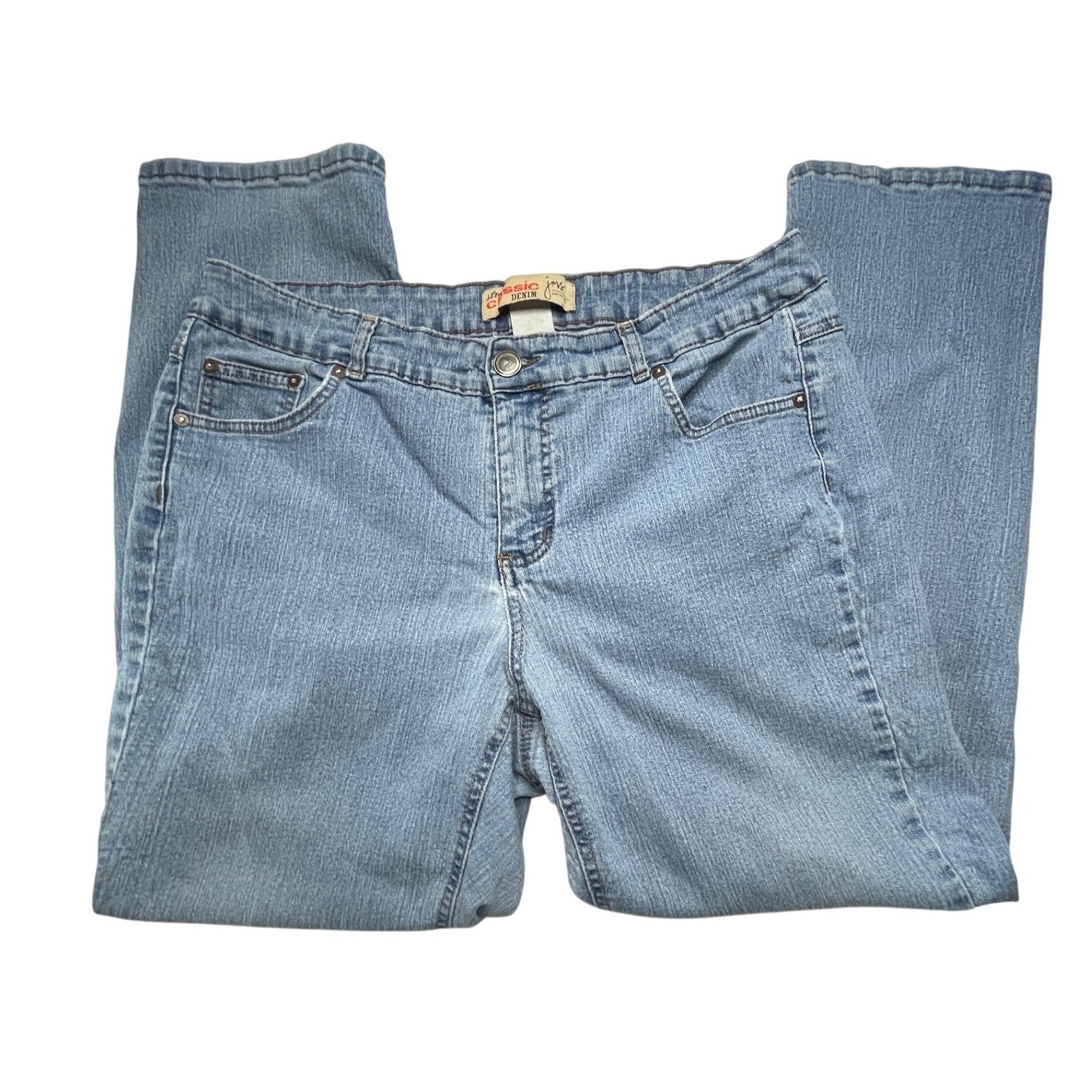 Just My Size Jeans WOMENS 18W Blue Stretch Classic Denim Straight Leg Light Wash