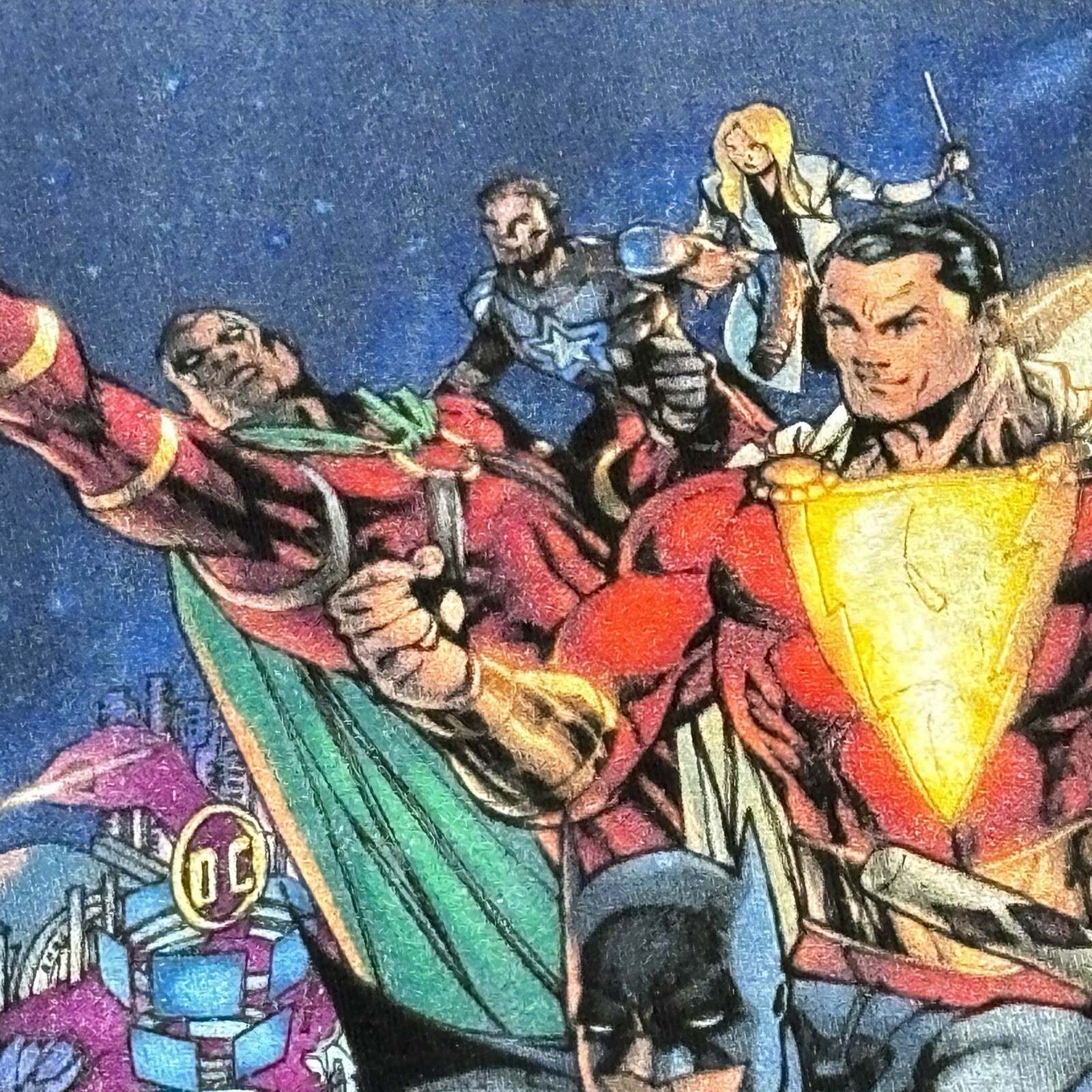 DC Comics T-shirt Men XL Batman Robin Superman Black Short Sleeve Justice League