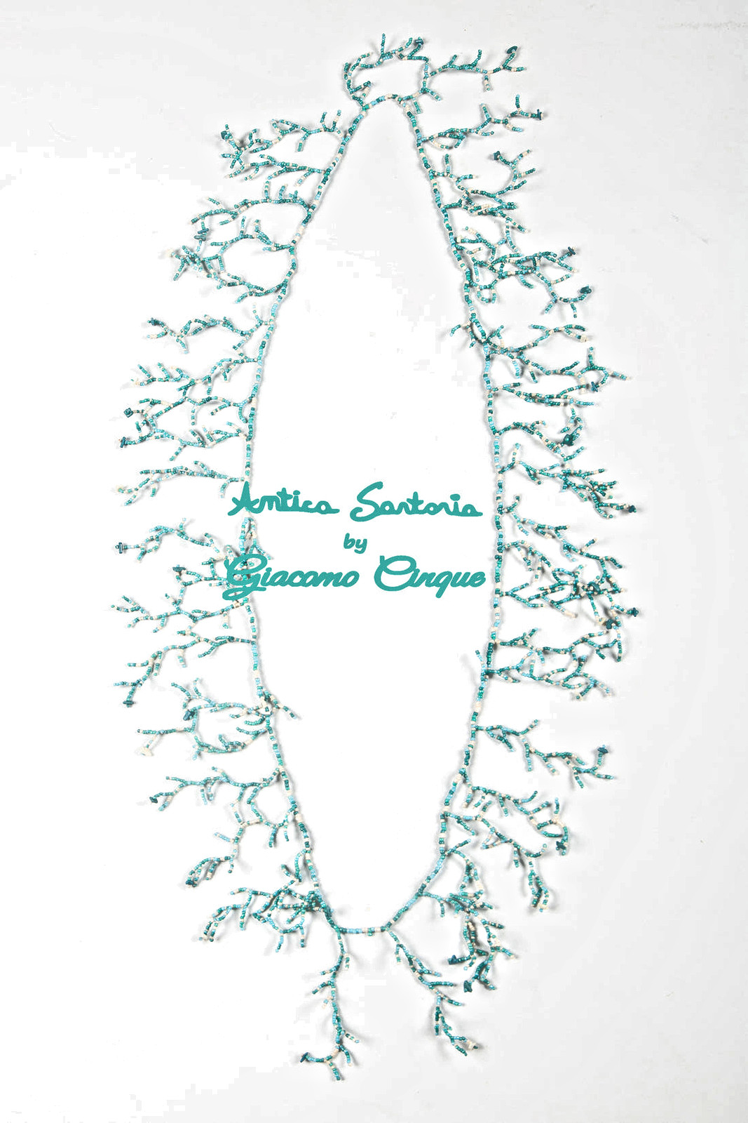 ANTICA SARTORIA AQUA CREAM BEADED LOVELY NECKLACE NWT