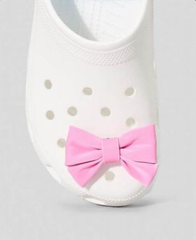Crocs JIBBITZ™ Hyper Pink Bow 100% Authentic Super Rare SHOES CHARM New NWT