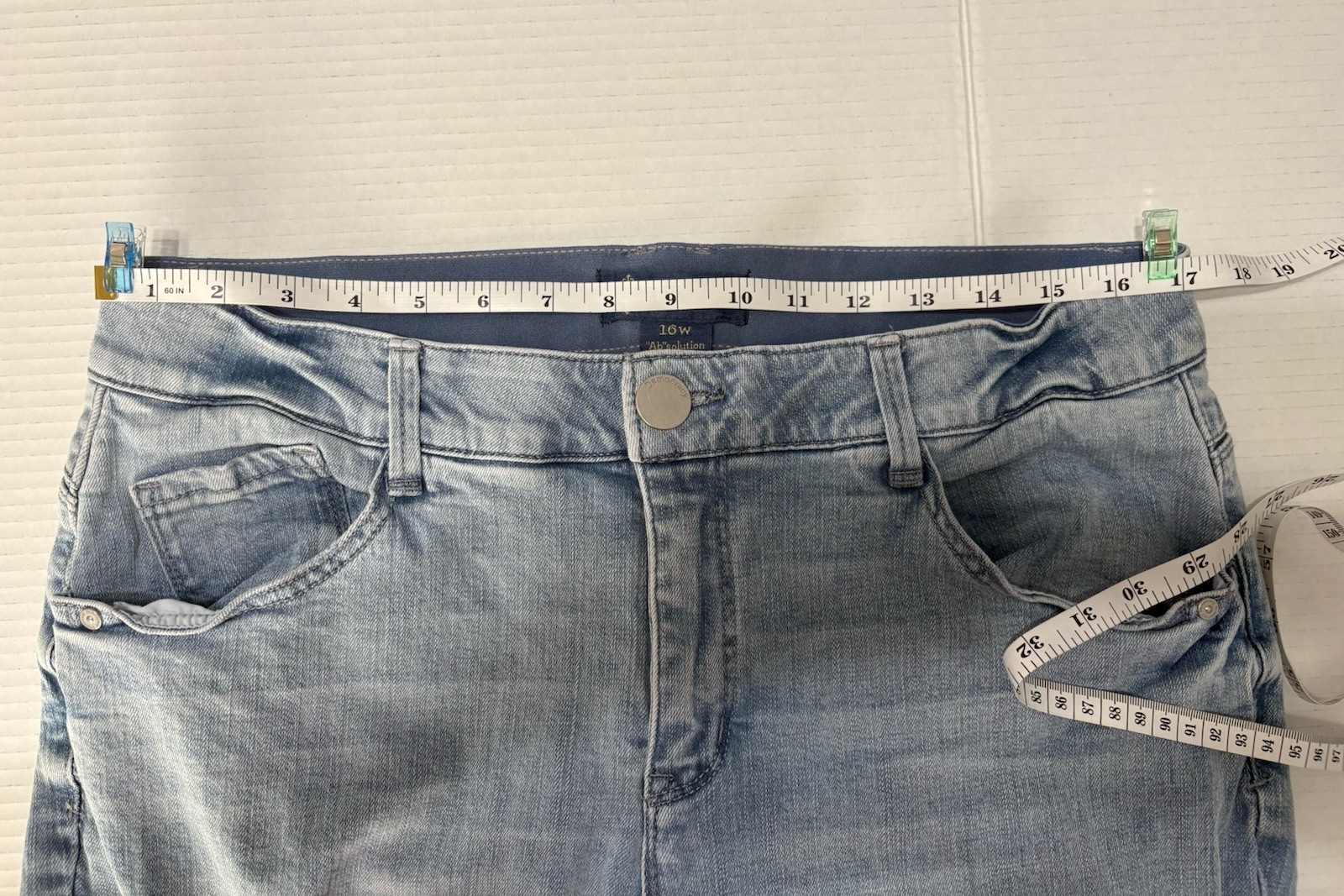 Democracy Womens Size 16W Ab Technology Light Blue Itty Bitty Bootcut Jeans