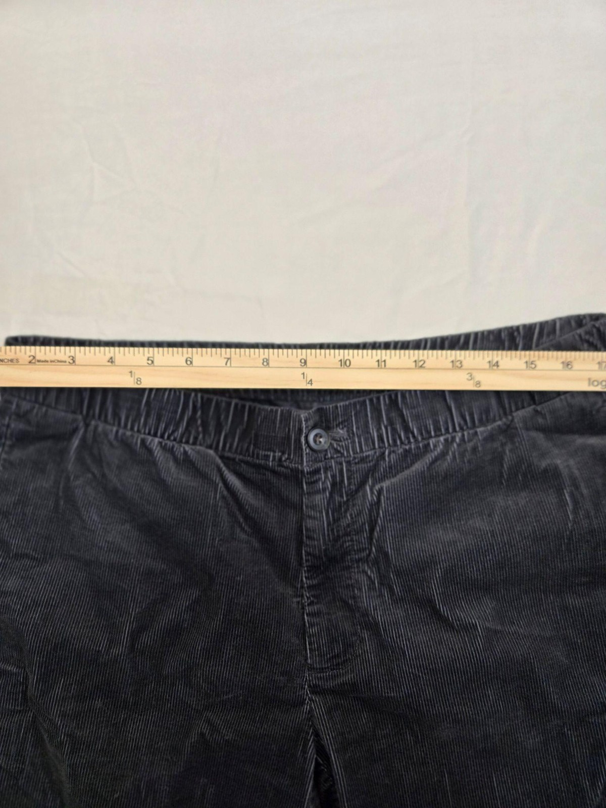 Bonobos Pants Mens L Gray Corduroy Jogger Elastic Drawstring 33×32 Casual