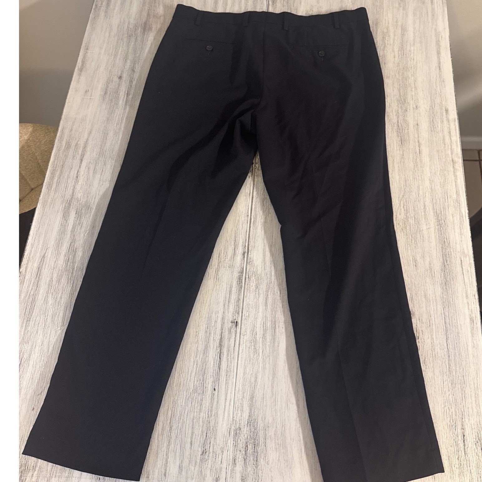 Lauren Ralph Lauren Mens Black Dress Pants Flat Front 38W x 30L Straight Leg