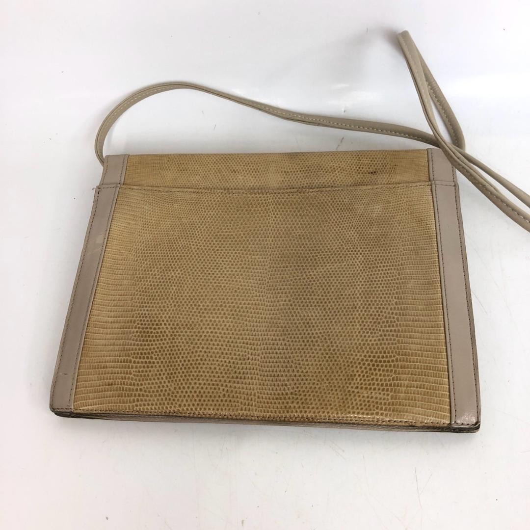 Yves Saint Laurent Shoulder Bag Beige W10.2in / D1.3in / H7.9in Authentic
