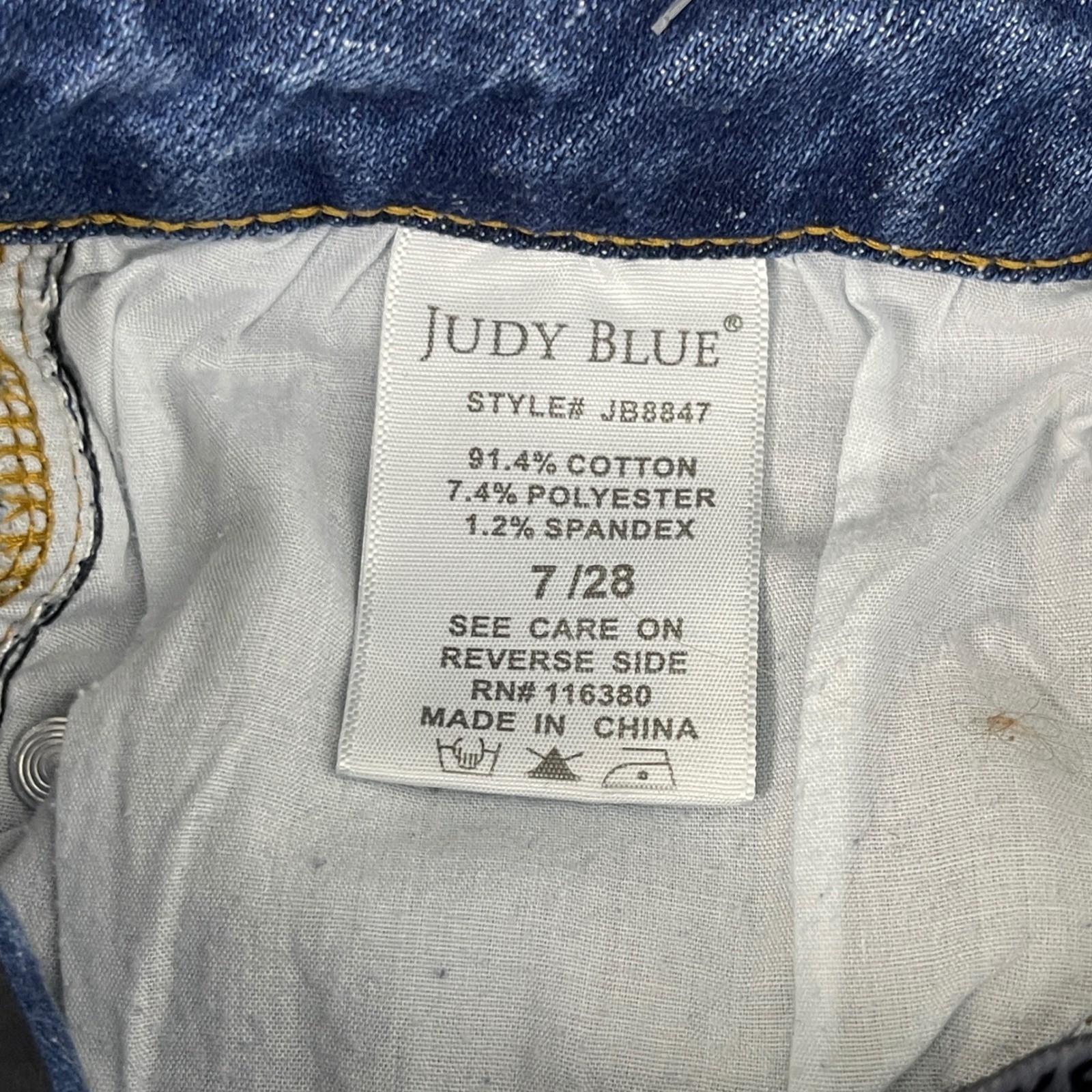 Judy Blue Distressed Skinny Ankle Jeans Womens 7/28 Stretch Denim Casual