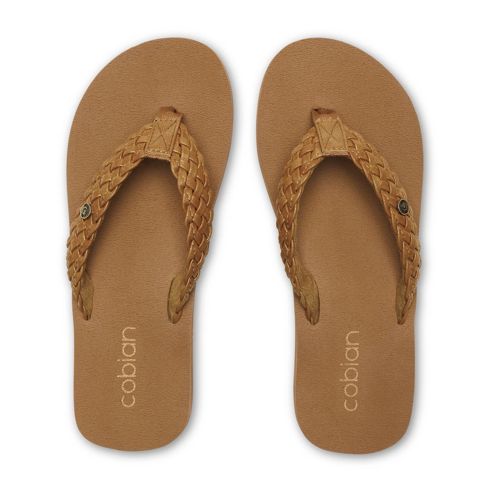 COBIAN Women’s Braided Bounce Chestnut Flip Flop Sandal (BRB10-210)