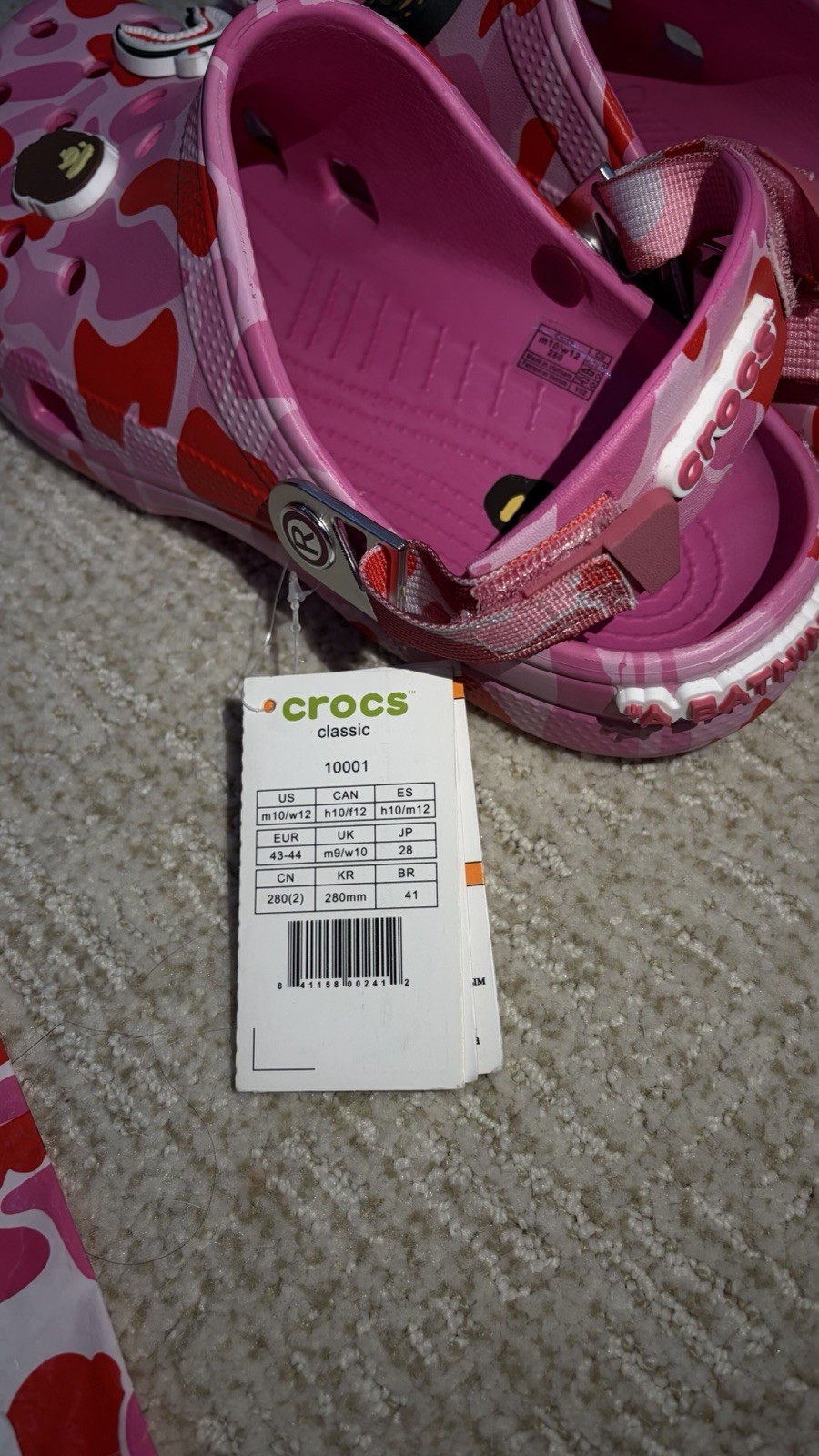 Classic Baby Milo Pink Camo Slip-On Clog US 10