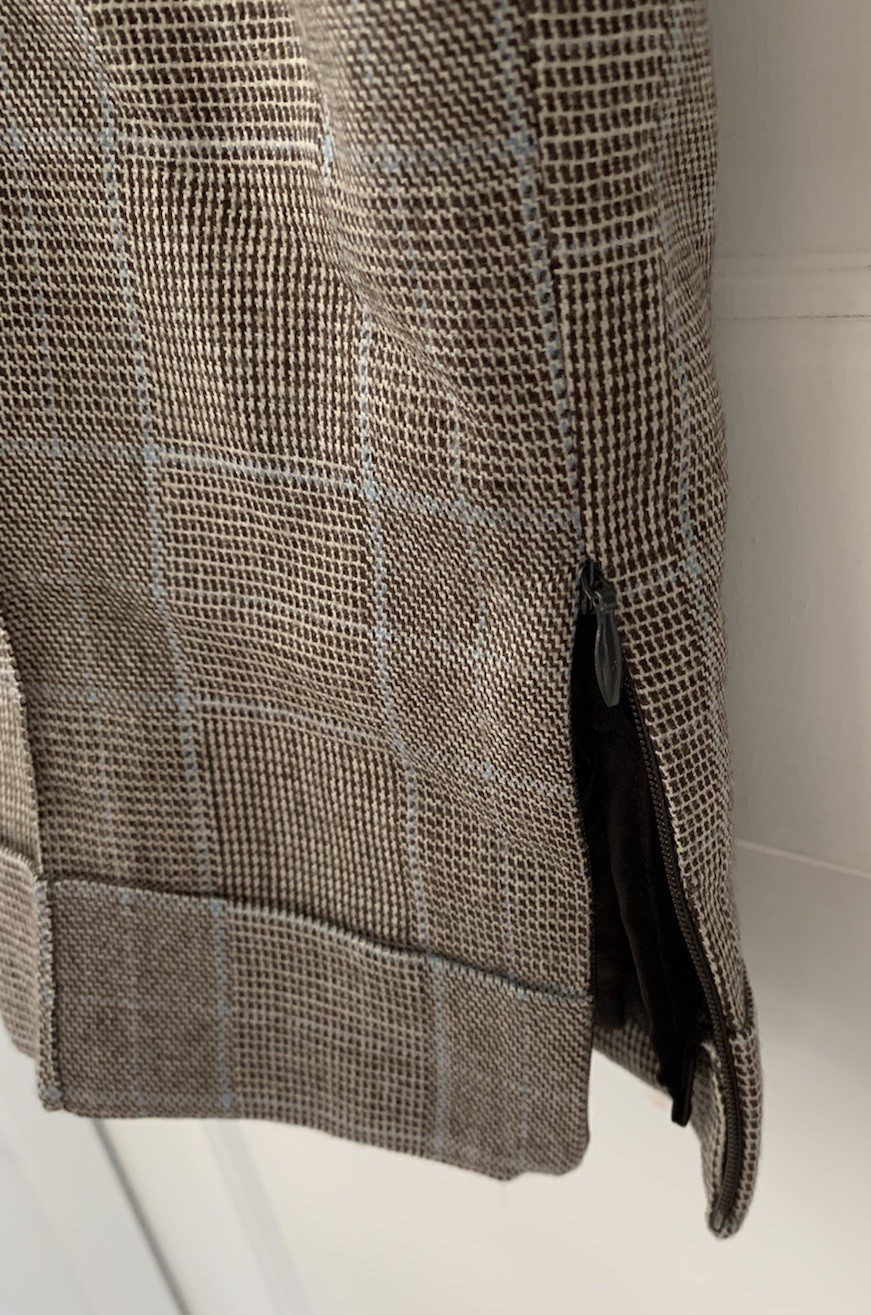 Harve Benard Wool Pants Size 14 Plaid Vintage Brown/blue/tan Zipper Cuffed