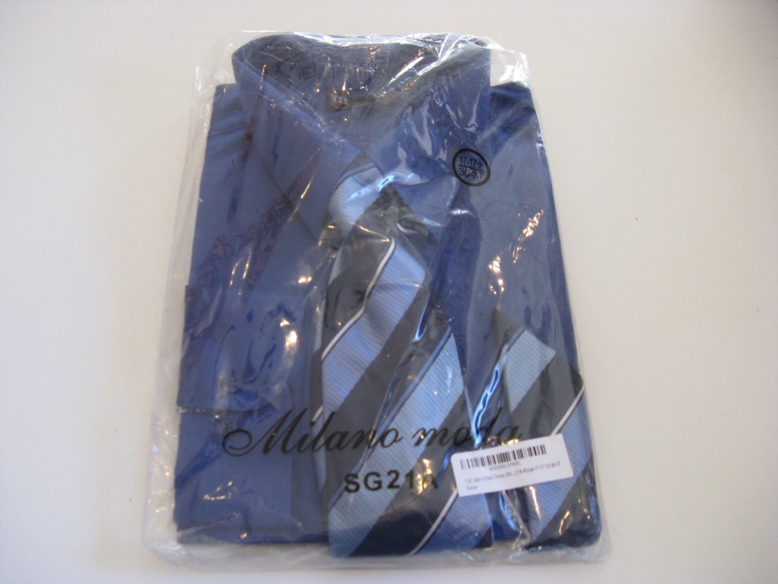 Fortino Landi Dress Shirt Tie Handkerchief – 17-17 1/2 — 36-37 – XL Long New