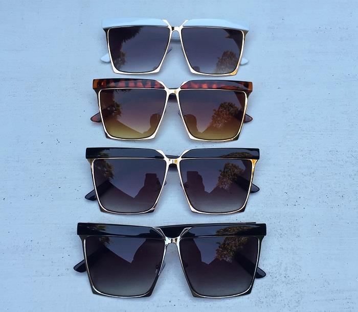 Oversized ROCK STAR Metal Frame Brow Bar Aviator Large Fashion Sunglasses 3873 L