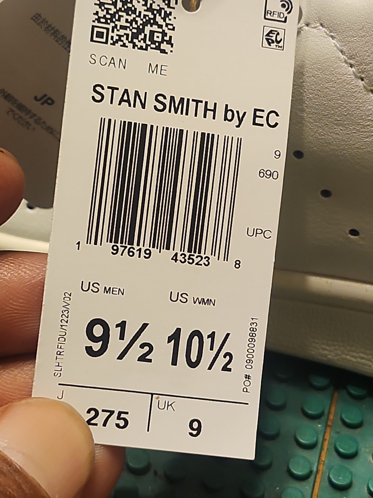 Adidas Stan Smith Men’s Size 9.5 Athletic Shoes White Blue Casual Sneakers