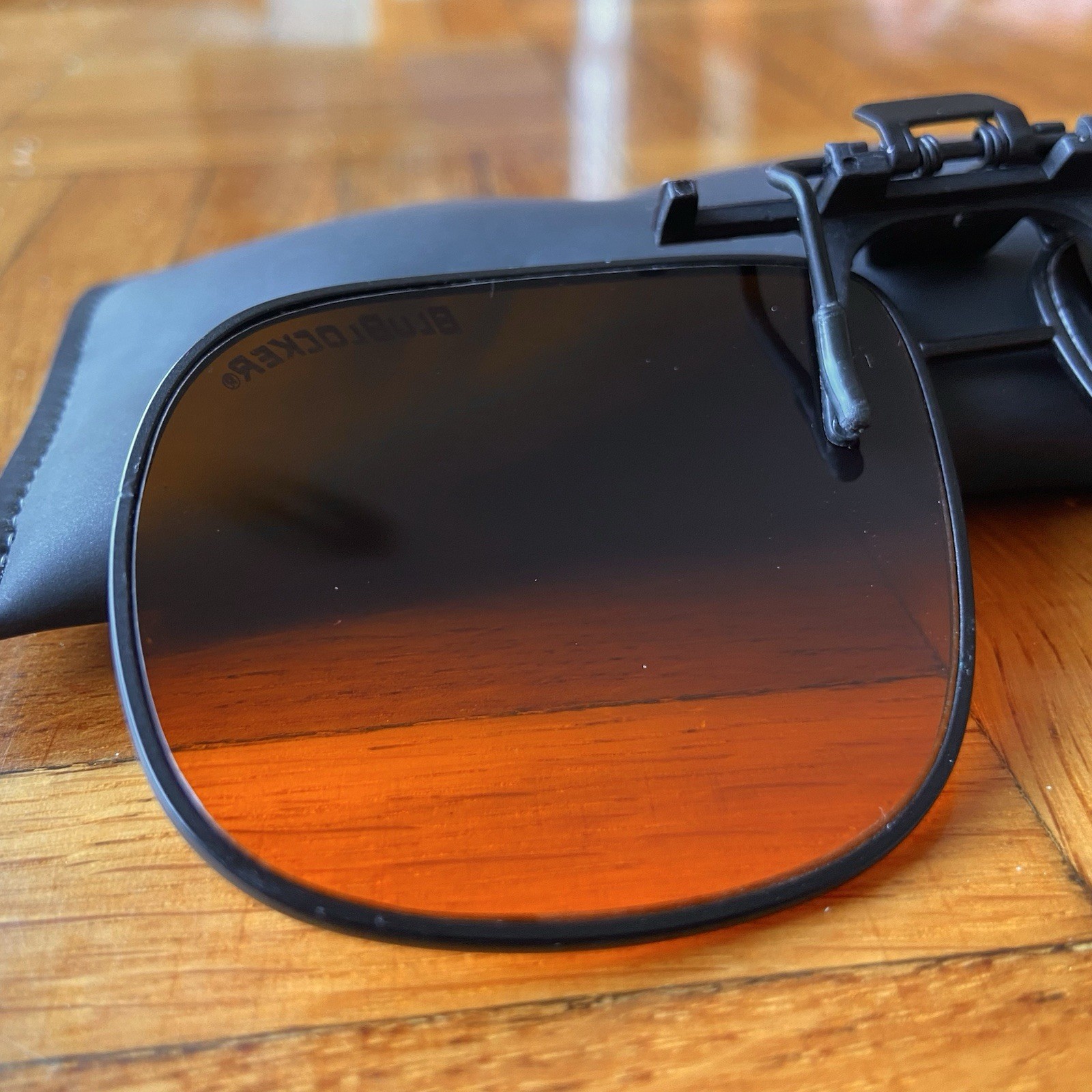 Vintage BlueBlocker Aviator Clip-on Sunglasses High Resolution Black Metal Frame