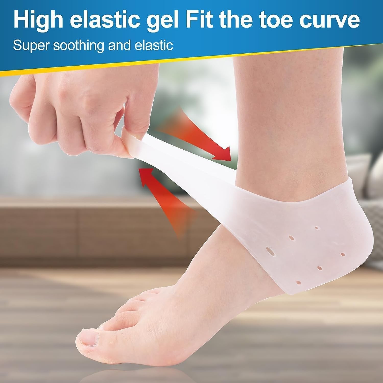 2 Pairs Silicone Heel Protectors for Shoes – Slim Gel Heel Sleeves for Bliste…