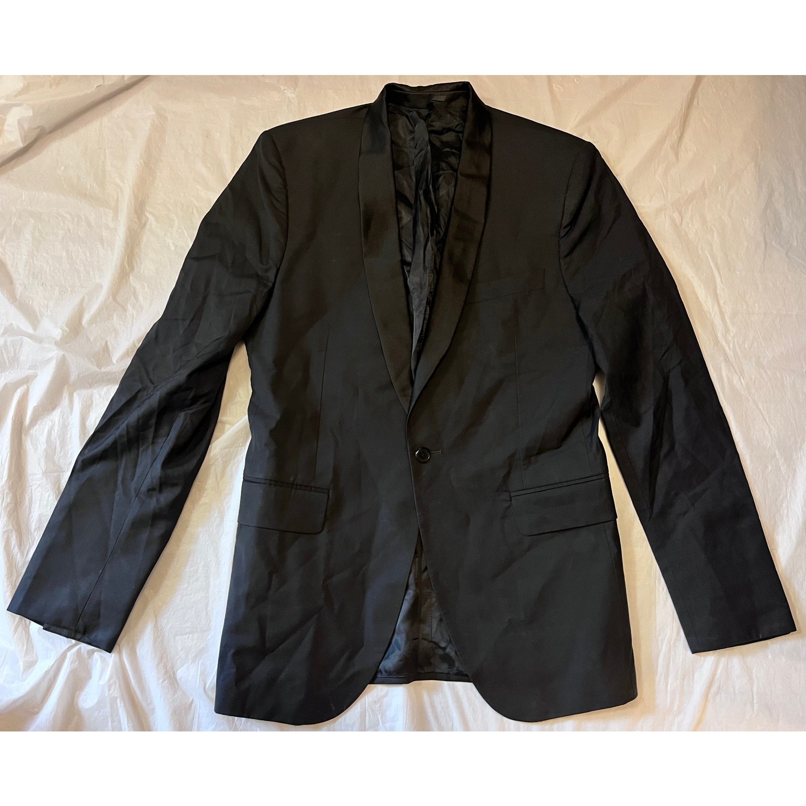 Vintage, Givenchy Paris, Black Virgin Wool Jacket, Size: 46