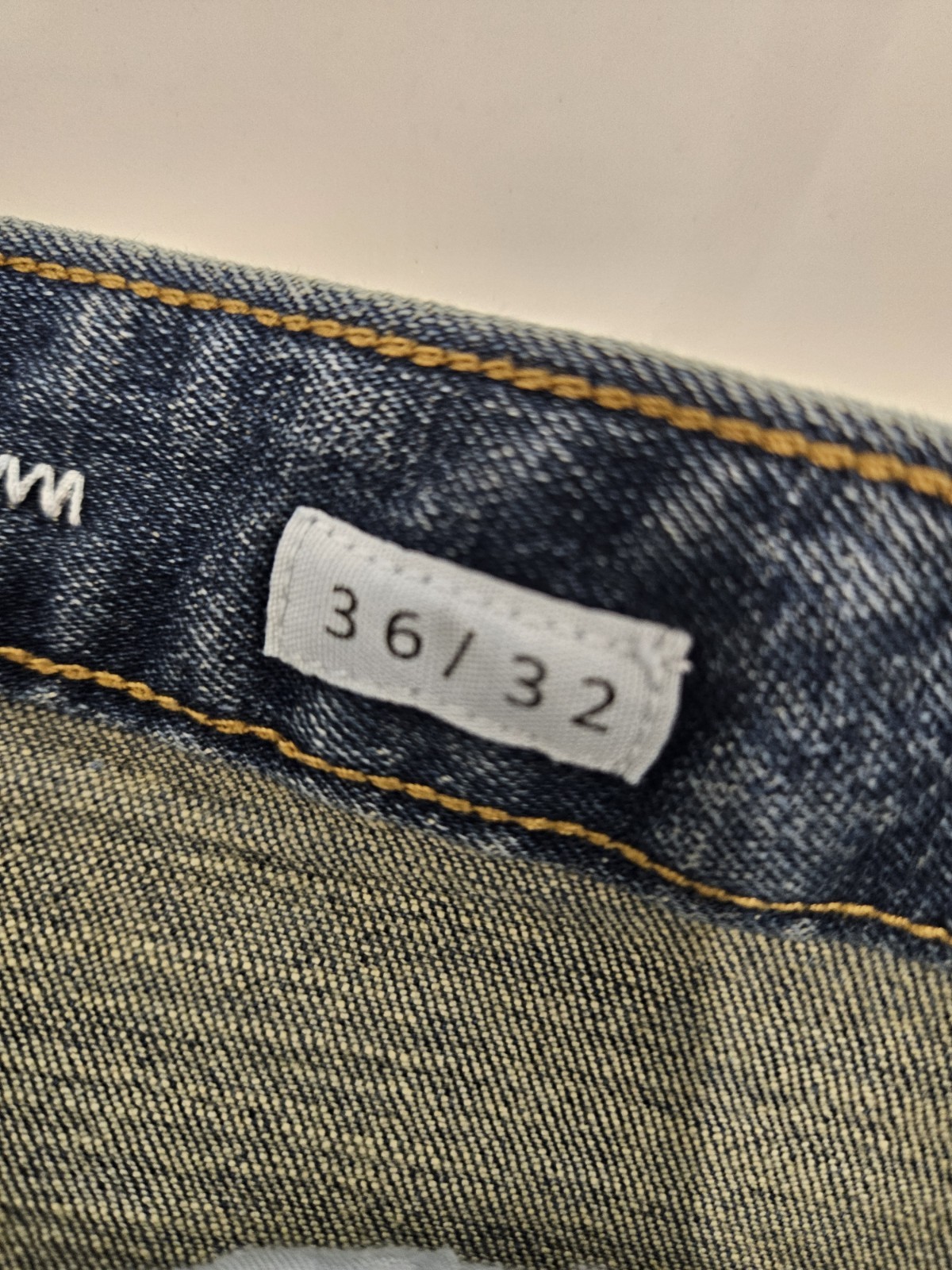 First Row Patch Jeans Mens Size 36×32 Blue Slim Style