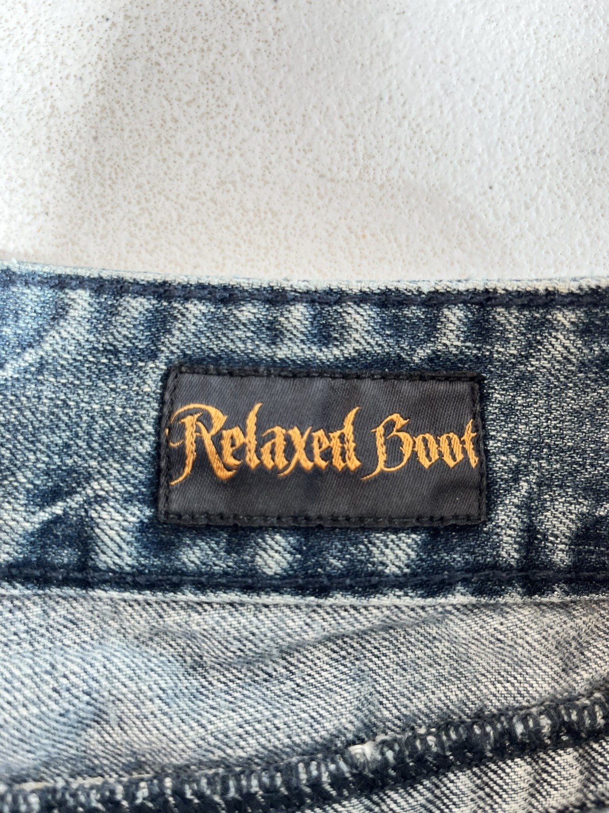 Wrangler Rock 47 Jeans Men’s Relaxed Boot Cut Thick Stitch Denim Size 32×36