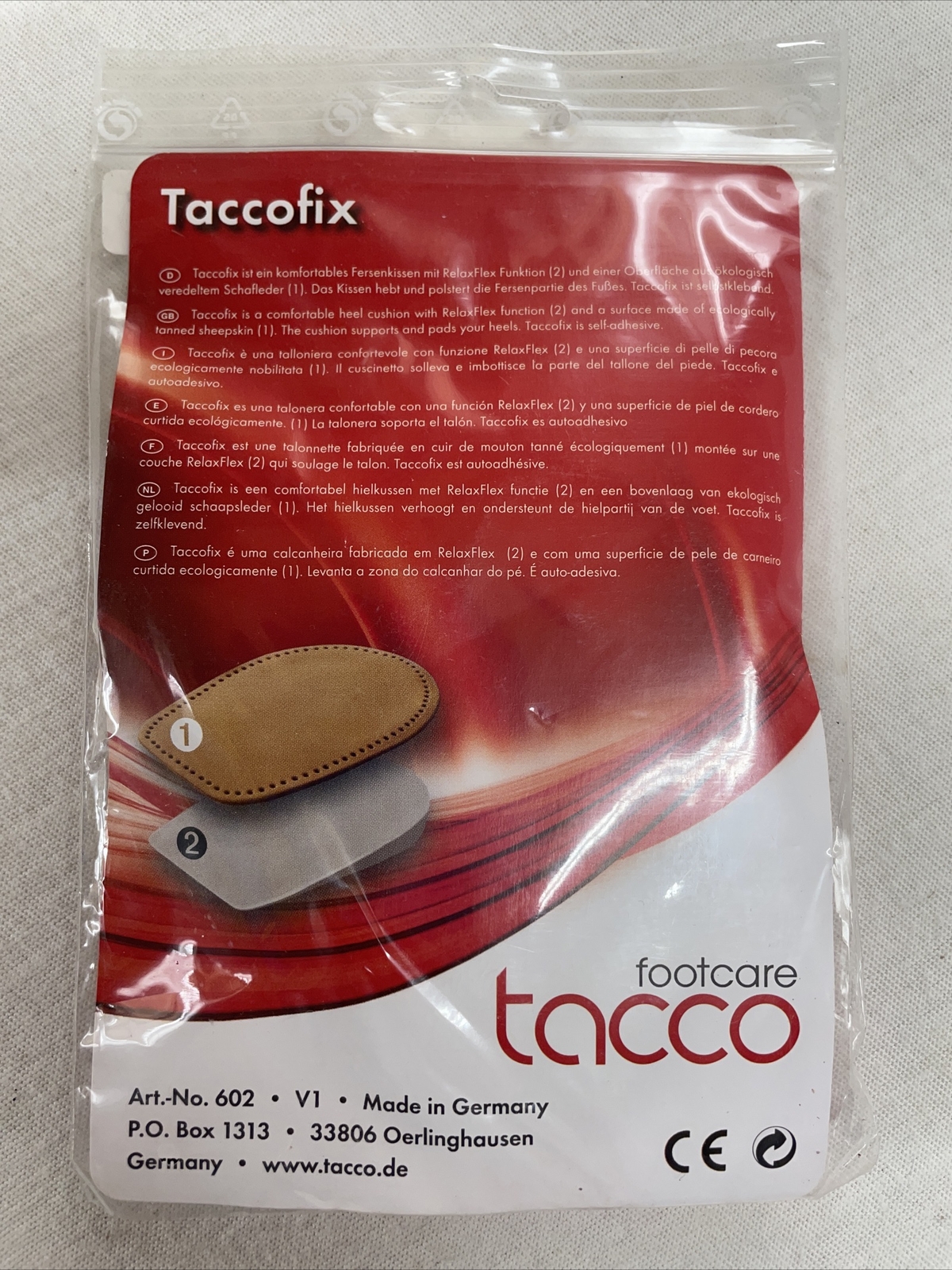 Tacco TACCOFIX 602 Rubber Leather Heel Cushion Size 6-8 Made in Germany