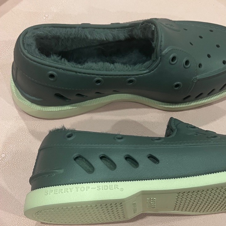 Sperry Top-Sider STS23885 boys Green Slip-On Faux Fur Lined Shoes US7 UK6 EU39