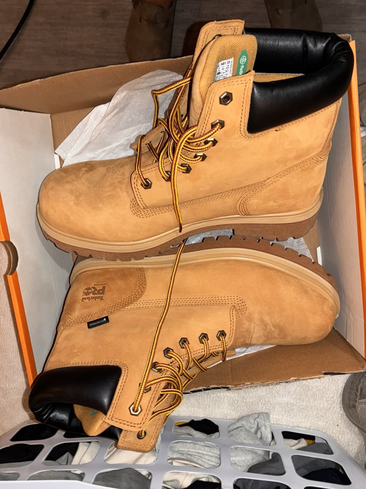 Timberland PRO Men’s Leather Lace-Up Work Boots Round Toe ReBOTL 11 Never Worn