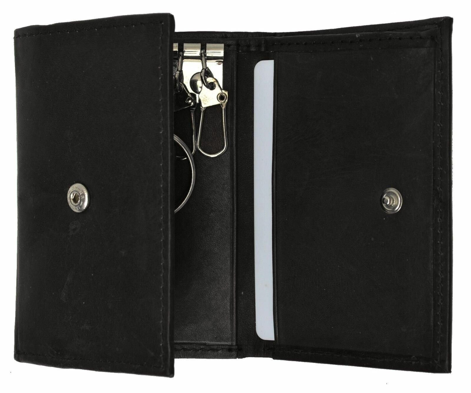Genuine Leather Men’s Key Holder Accessory 6 Key Chain Wallet Case Many Colors