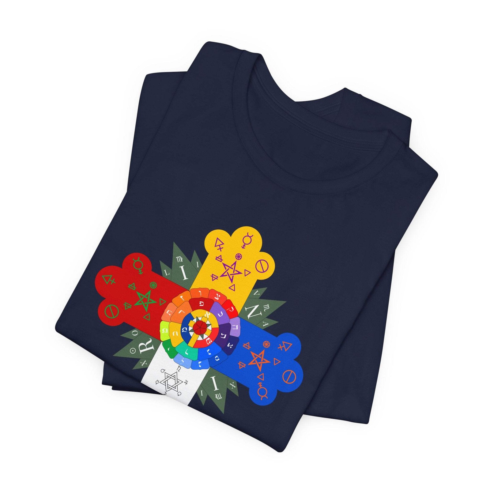 Rosy Cross Esoteric Symbols Graphic T-Shirt | Occult Art Tee