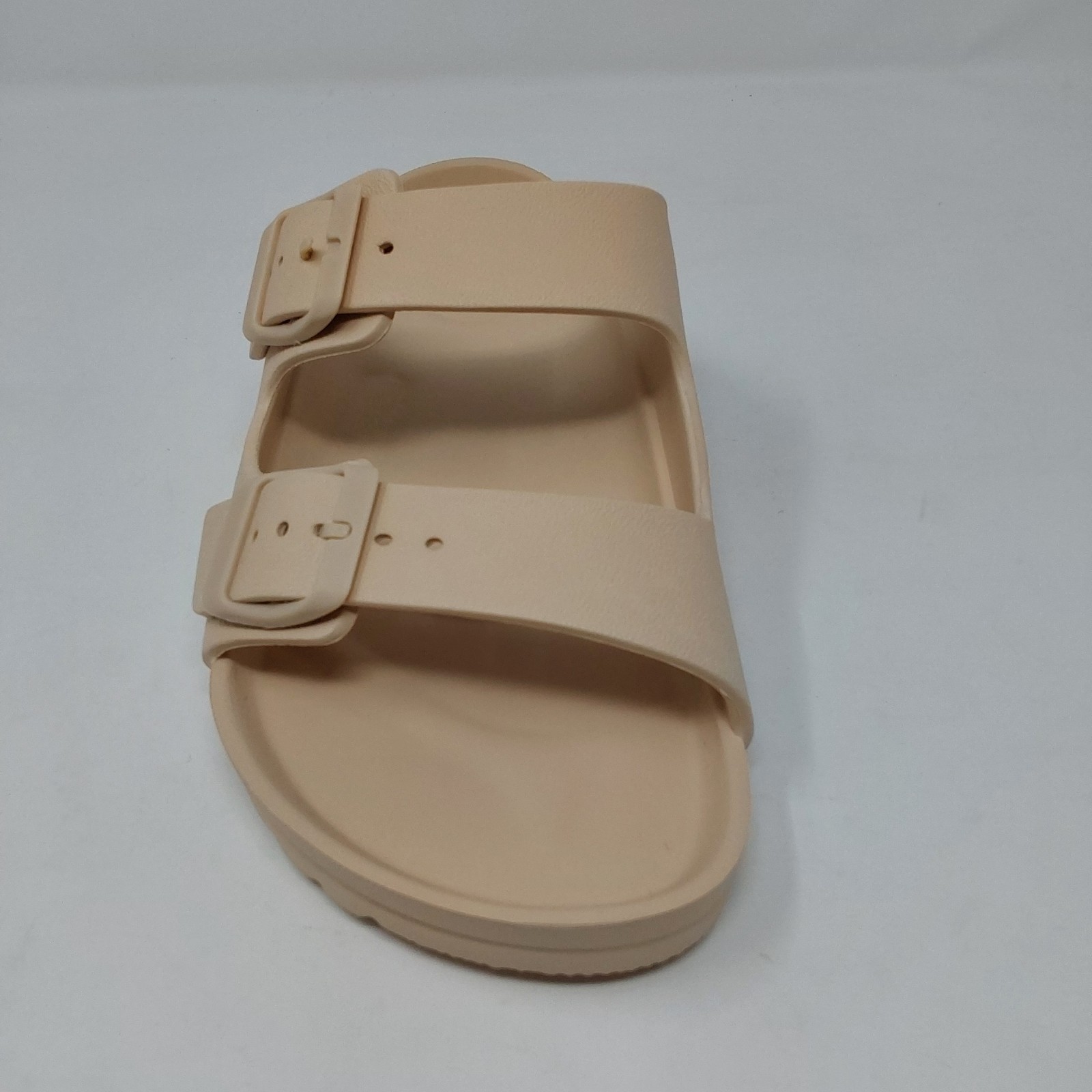 Women’s Double Buckle Comfort Slide Sandals Beige Size EU 40 US 9-9.5