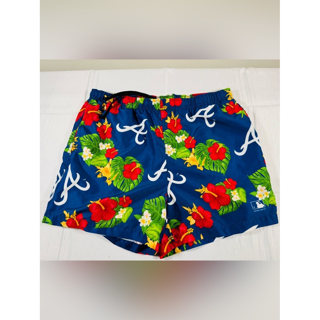MLB Atlanta Braves Blue Floral Men’s Swim Trunks