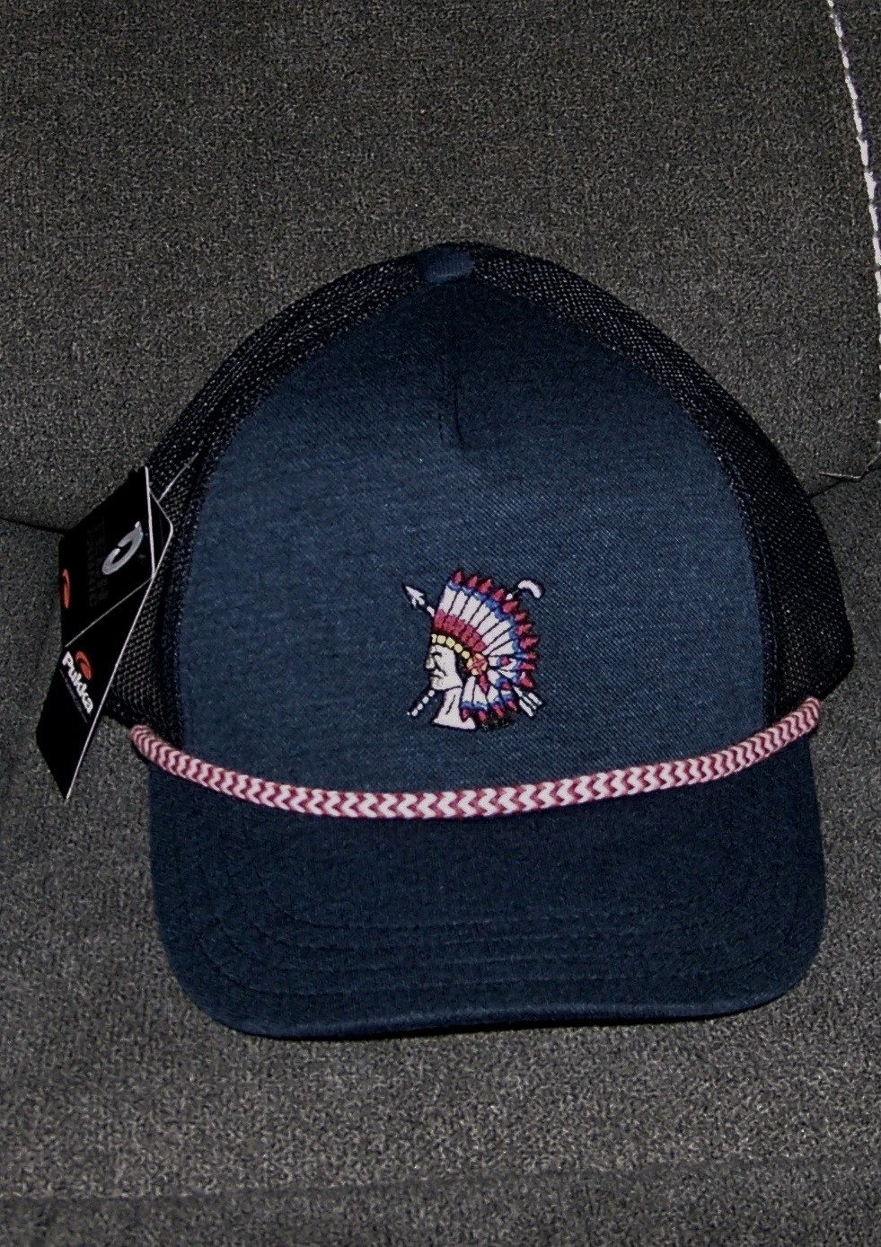 NEW PUKKA Polyester Mesh Rope Cap Hat SHINNECOCK HILLS GOLF CLUB Blue Adjustable