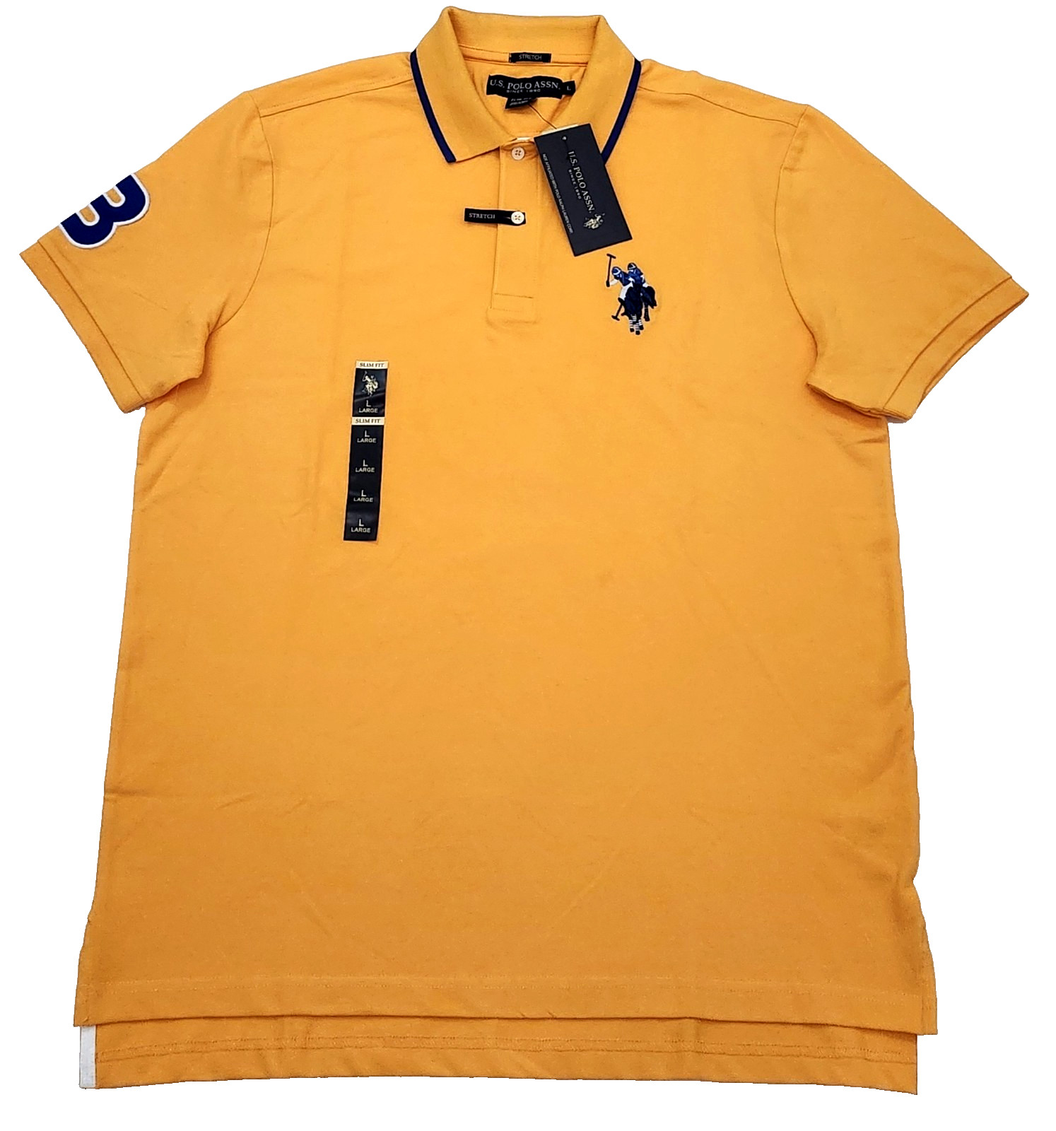 US Polo Assn Men’s Polo Shirt Color Orange Size L ( NEW WITH ORIGINAL TAGS )
