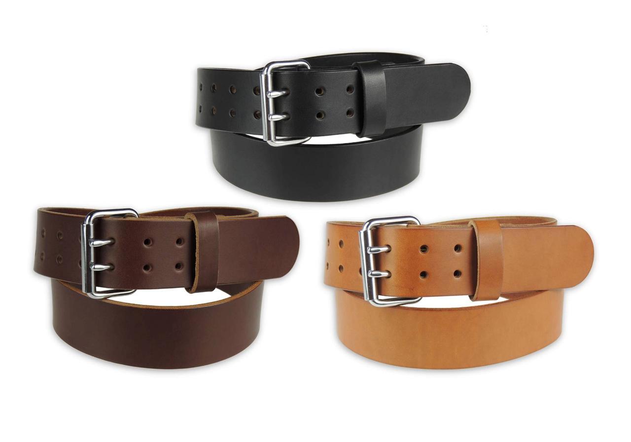 MEN’S_HEAVY DUTY LEATHER WORK_GUN HOLSTER BELT_2 PRONG BUCKLE_2″ Wide_Amish Made