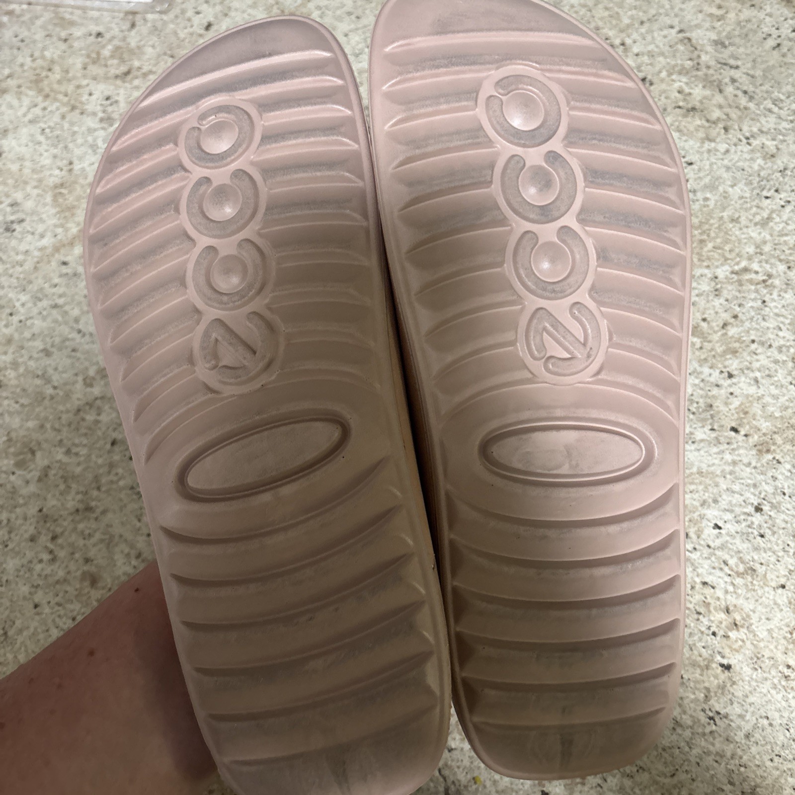 ECCO Cozmo Fluidform Pink Suede Banded Slide Sandals Women’s US 10 10.5 / EU 41