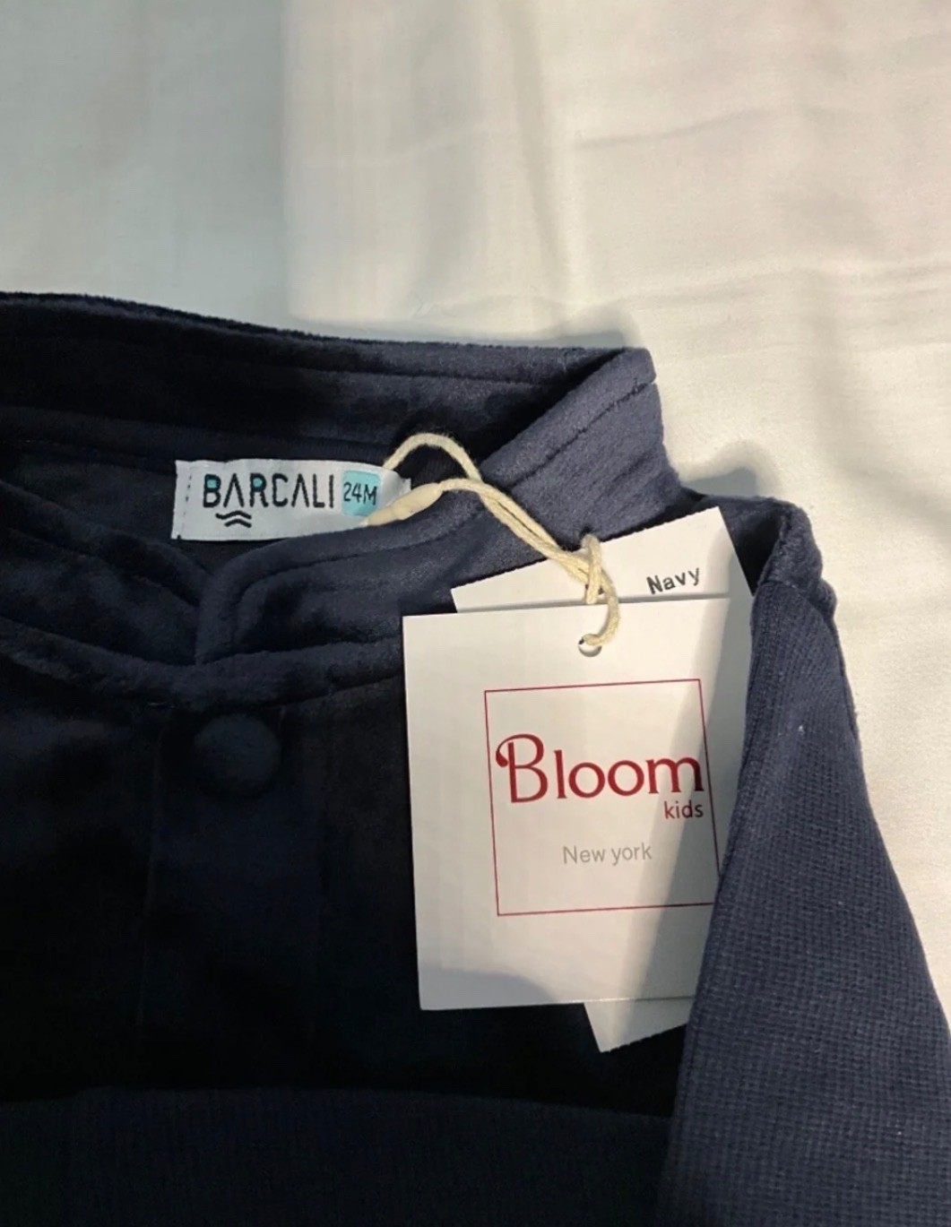Bloom Kids Navy Velvet Jacket & Pants Set – Size 24M