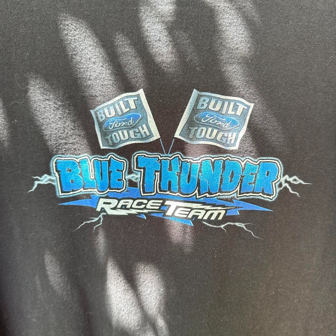 VINTAGE FORD BLUE THUNDER RACE TEAM BLACK GRAPHIC TEE SIZE XL