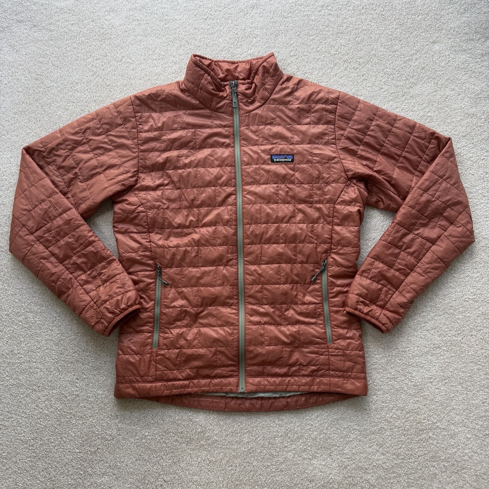 Patagonia Nano Puff Jacket Men’s Quilted Medium Burl Red Full Zip Outdoor 84212