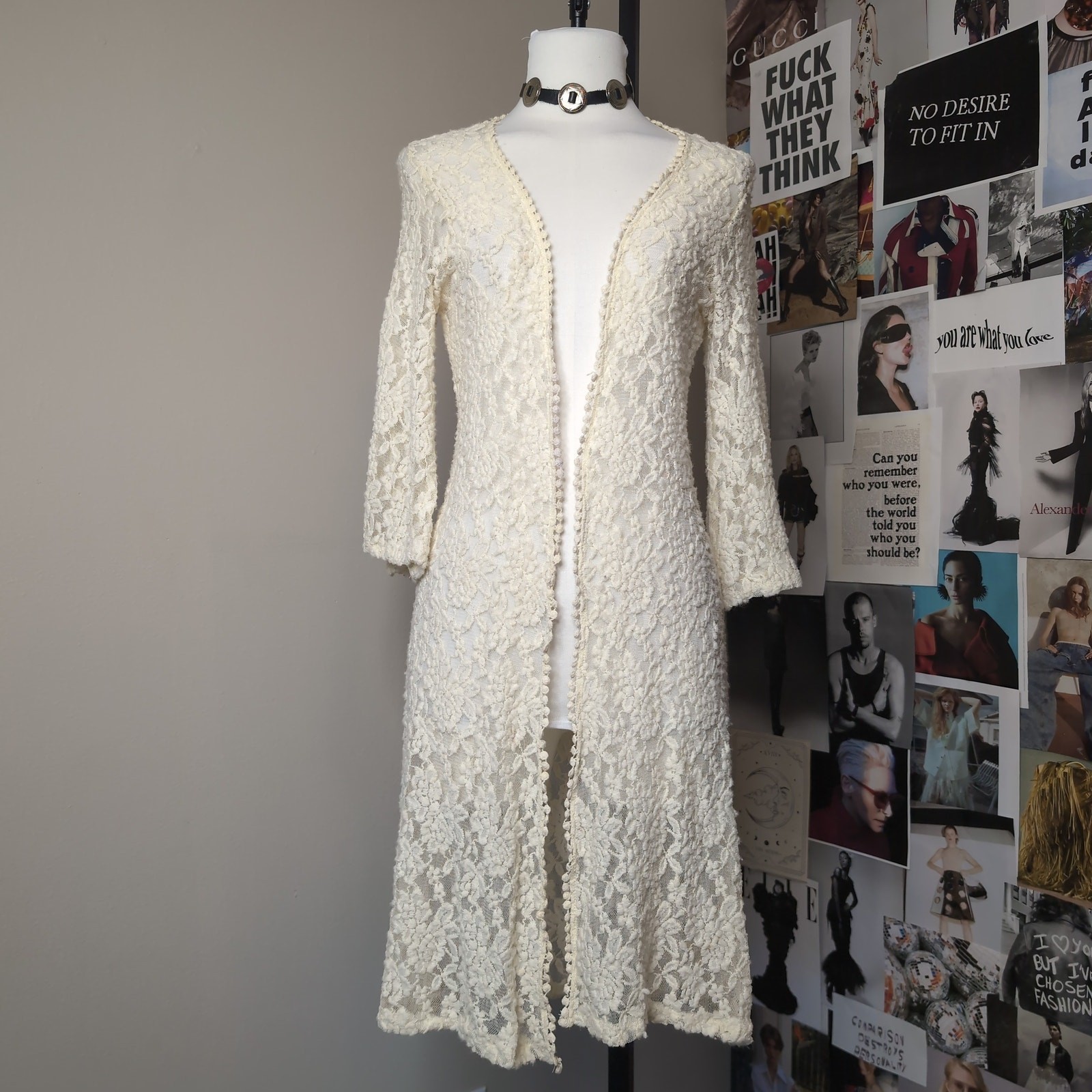 Lace Open Front Long Cardigan Boho fairy