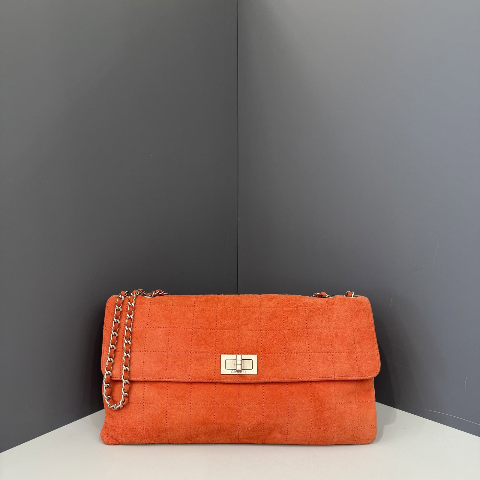 Chanel Flap Bag Red Doblis Suede Suede (gj041826a2)