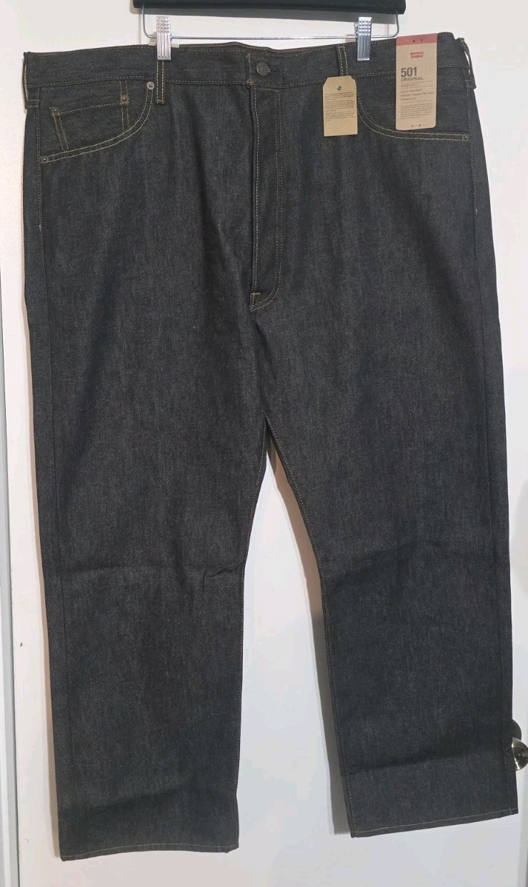 Levi’s 501 Shrink-to-fit Mens Jeans B & T Black Non Stretch Size 44 X 30 NWT