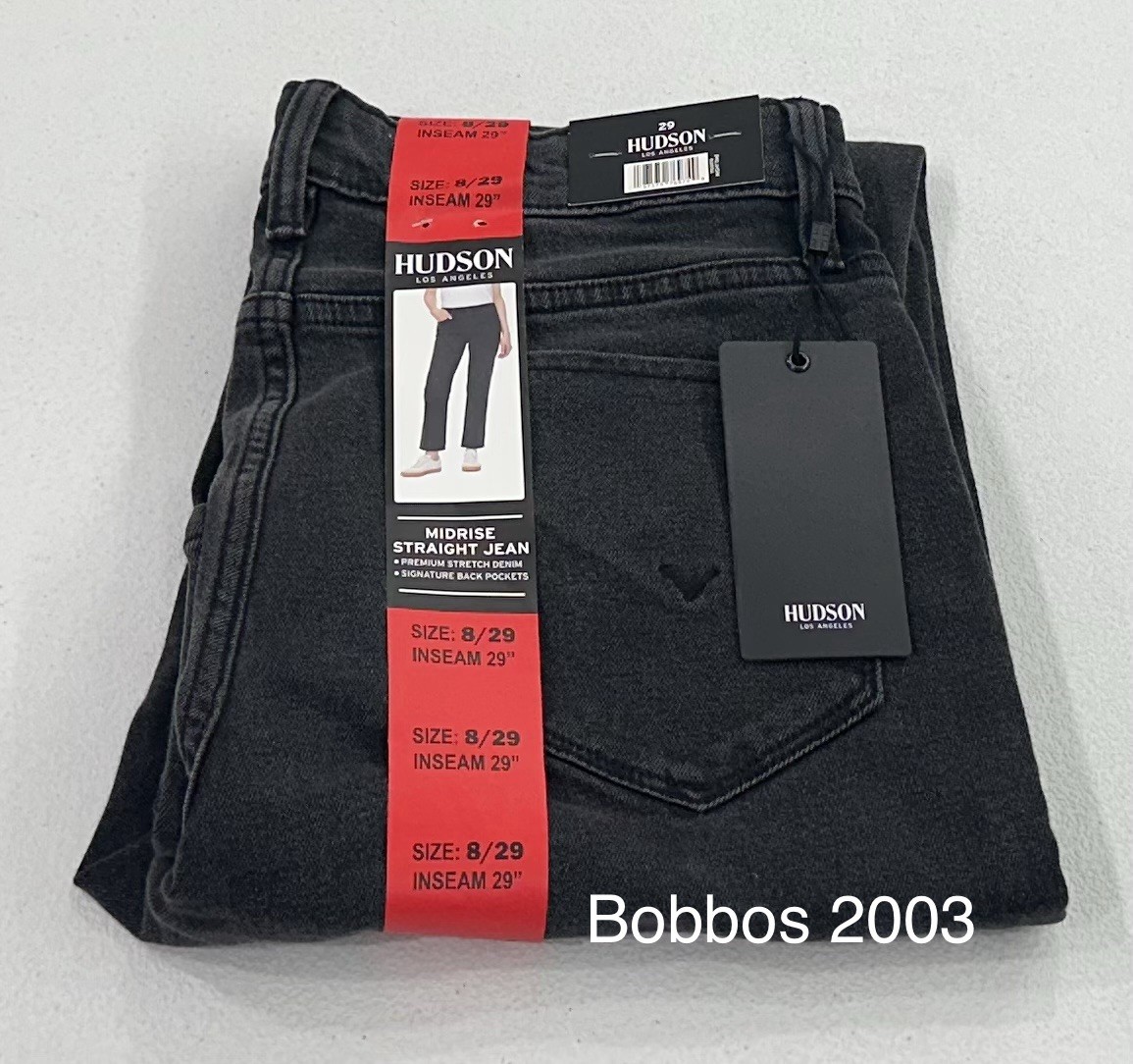 Hudson Women’s Mid-Rise Signature Pockets Straight Jeans, Night Time, 8/29