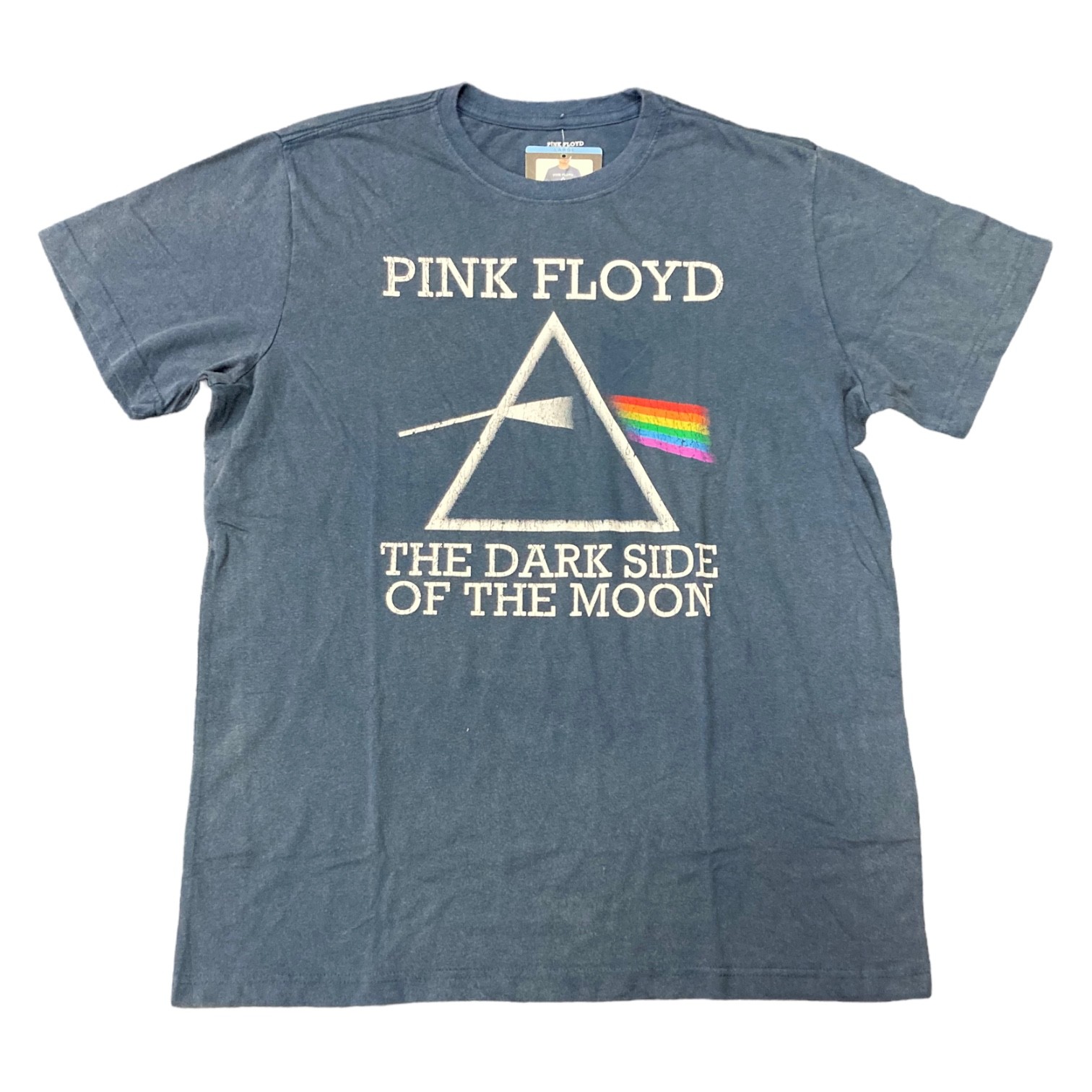 Pink Floyd Men’s Vintage Mineral Wash Crewneck Short Sleeve Band Tee (Dark
